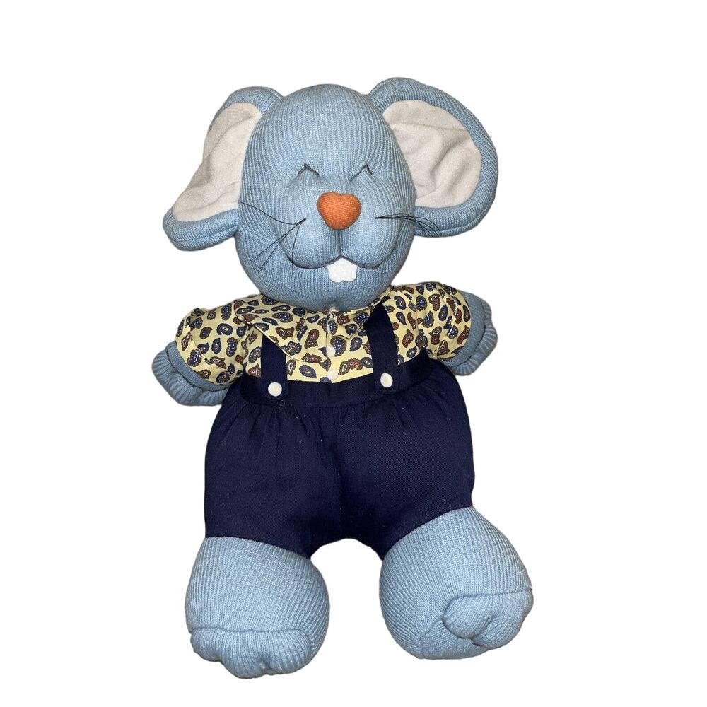 Vintage Plush Blue Mouse Stuffed Animal Collectors Club 1994 Large 20”
